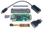 Pi Zero W bundle with camera 16GB uSD card header adaptors port labeller
