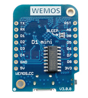 Wemos D1 mini v3.0.0 bot view ESP8266